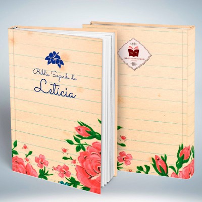 Bíblia Personalizada Caderno de Flores
