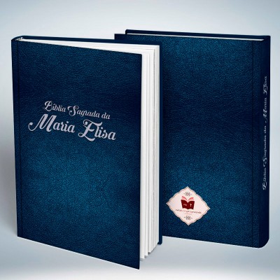 Bíblia Personalizada Couro Texturizado Azul